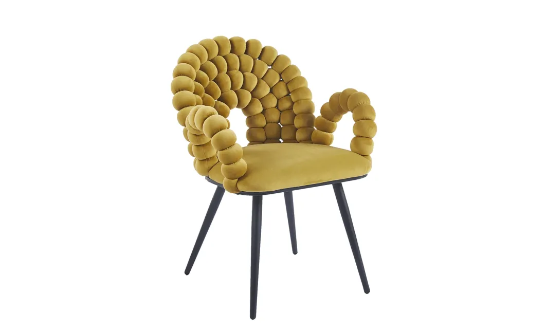 Scaun Living Tapitat KJC376 Galben 2