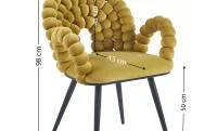 Scaun Living Tapitat KJC376 Galben 1