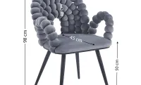 Scaun Living Tapitat KJC376 Gri 1