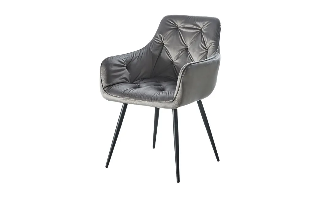 Set Masă Living Extensibilă KJT546 Gri cu 4 Scaune Tapițate KJC38 Gri