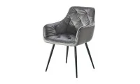 Set Masă Living Extensibilă KJT546 Gri cu 4 Scaune Tapițate KJC38 Gri