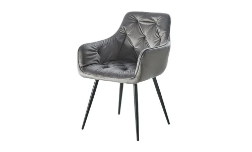 Set Masă Living Extensibilă KJT546 Gri cu 4 Scaune Tapițate KJC38 Gri