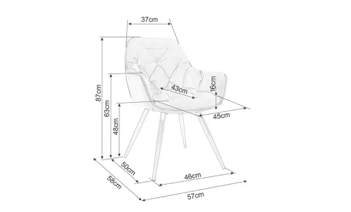 Set Masă Living Extensibilă KJT4711-1 Alb cu 4 Scaune Tapițate KJC38 Gri