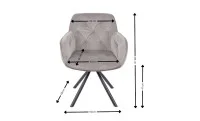 Scaun Living Tapitat KJC3849, Gri 1