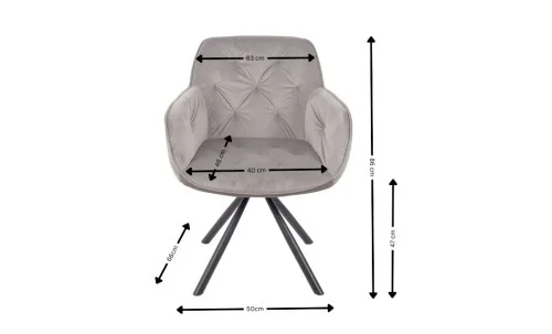 Scaun Living Tapitat KJC3849, Gri