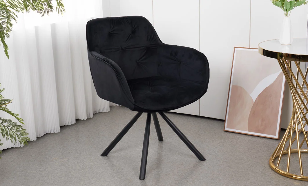 Scaun Living Tapitat KJC3849,  Negru