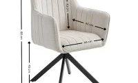 Set Masă Living Extensibilă KJT382 Gri cu 6 Scaune KJC385 Bej 3