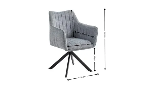 Set Masă Living Extensibilă KJT384 Gri cu 6 Scaune KJC385 Gri