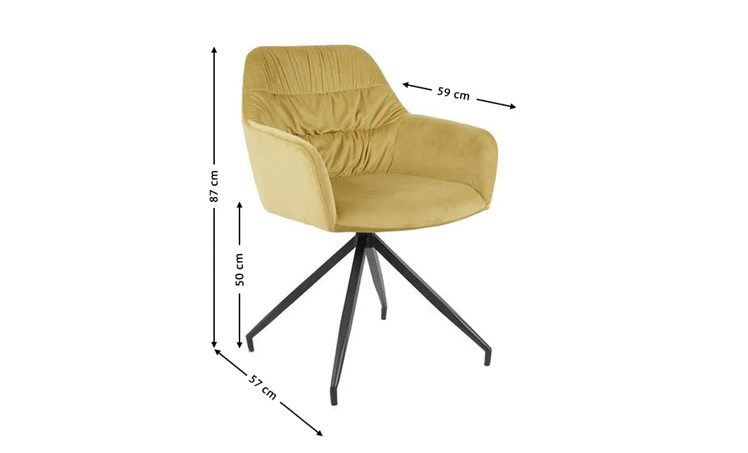Scaun Living Tapitat KJC4345 Mustar 1