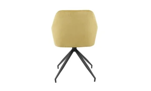 Set Masă Living Extensibilă Blat Ceramic Negru/Auriu DTM0105CS cu 6 Scaune KJC4345 Muștar