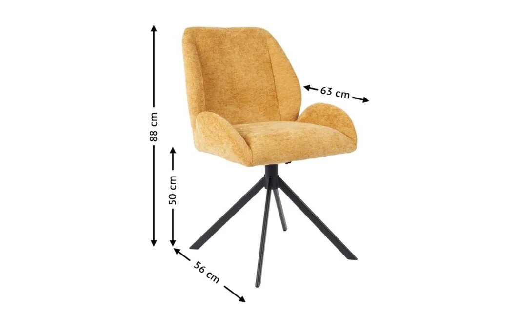 Set Masă Living Extensibilă KJT380 Blat Lucios Alb cu 4 Scaune Tapițate KJC4347 Galbene
