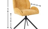 Set Masă Living Extensibilă KJT380 Blat Lucios Alb cu 4 Scaune Tapițate KJC4347 Galbene