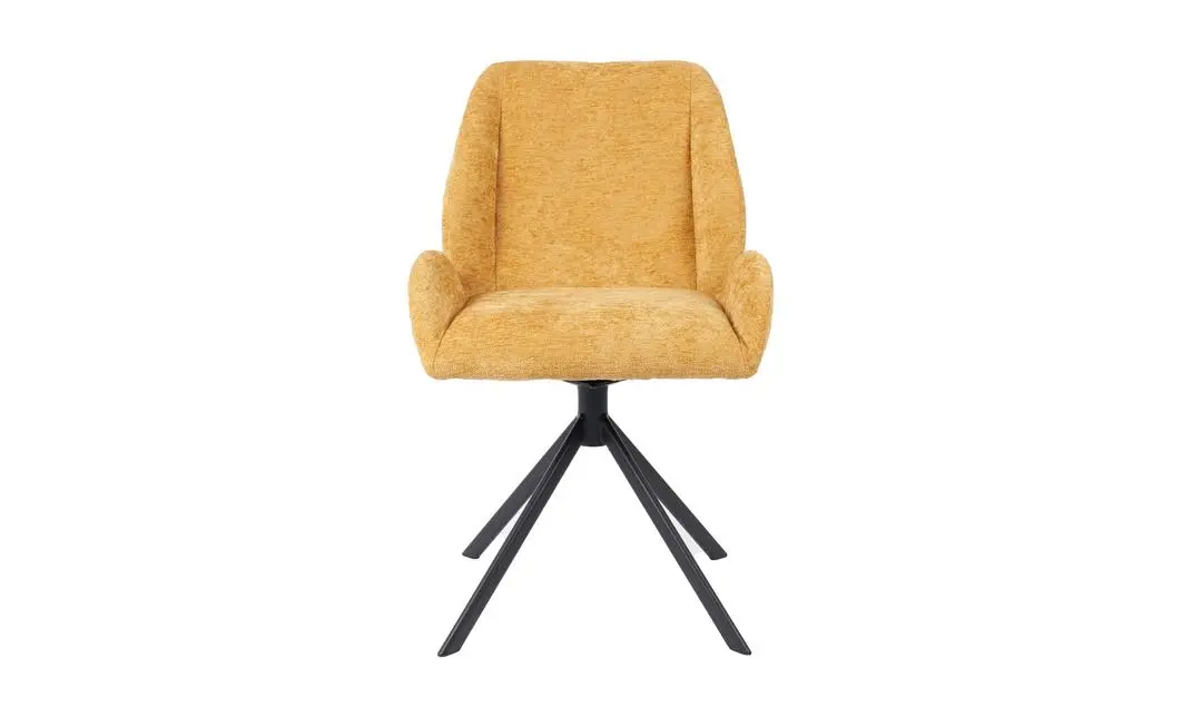 Set Masă Living Extensibilă KJT380 Blat Lucios Alb cu 4 Scaune Tapițate KJC4347 Galbene 8