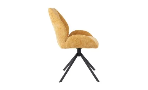 Set Masă Living Extensibilă KJT380 Blat Lucios Alb cu 4 Scaune Tapițate KJC4347 Galbene
