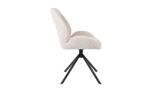 Set Masă Living Extensibilă KJT4711-1 Alb cu 4 Scaune Tapițate KJC4347 Bej