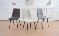 Set Masă Living Extensibilă DTM0101 CS Bej si 6 Scaune KJC5341 Gri