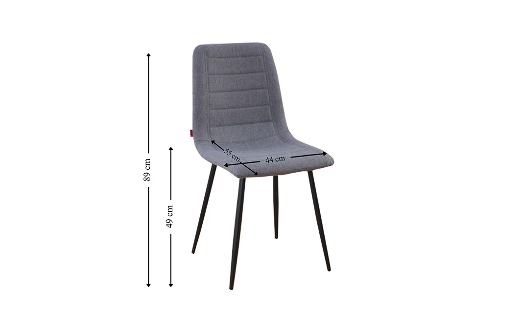 Set Masă Living Extensibilă KJT546 Gri cu 4 Scaune Tapițate KJC5341 Gri