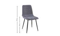 Set Masă Living Extensibilă KJT546 Gri cu 4 Scaune Tapițate KJC5341 Gri