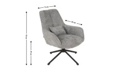 Scaun Living Rotativ LCM0102AS Gri