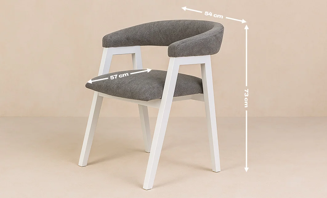 Set Masa Fixă Palmdale Albă cu 6 Scaune Carolina 6