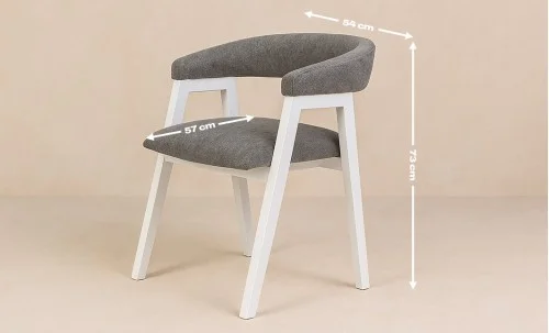 Set Masa Fixă Palmdale Albă cu 6 Scaune Carolina