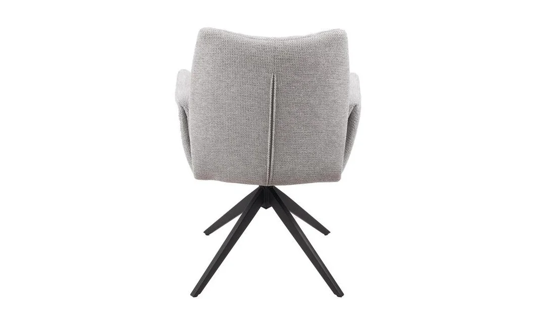 Set Masă Living Extensibilă Blat Ceramic Negru/Auriu DTM0105CS cu 6 Scaune KJC77 Gri Deschis