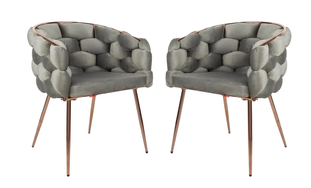 Set 2 scaune Living Tapițate KJC17 Gri