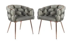 Set 2 scaune Living Tapițate KJC17 Gri