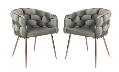 Set 2 scaune Living Tapițate KJC17 Gri