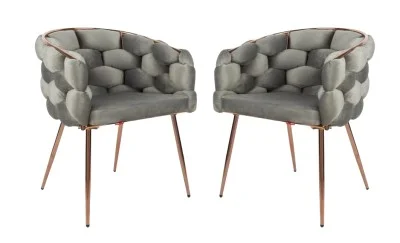 Set 2 scaune Living Tapițate KJC17 Gri