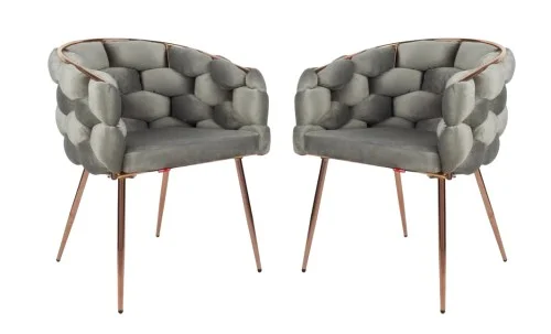 Set 2 scaune Living Tapițate KJC17 Gri