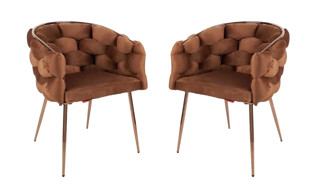 Set 2 scaune Living Tapițate KJC17 Maro