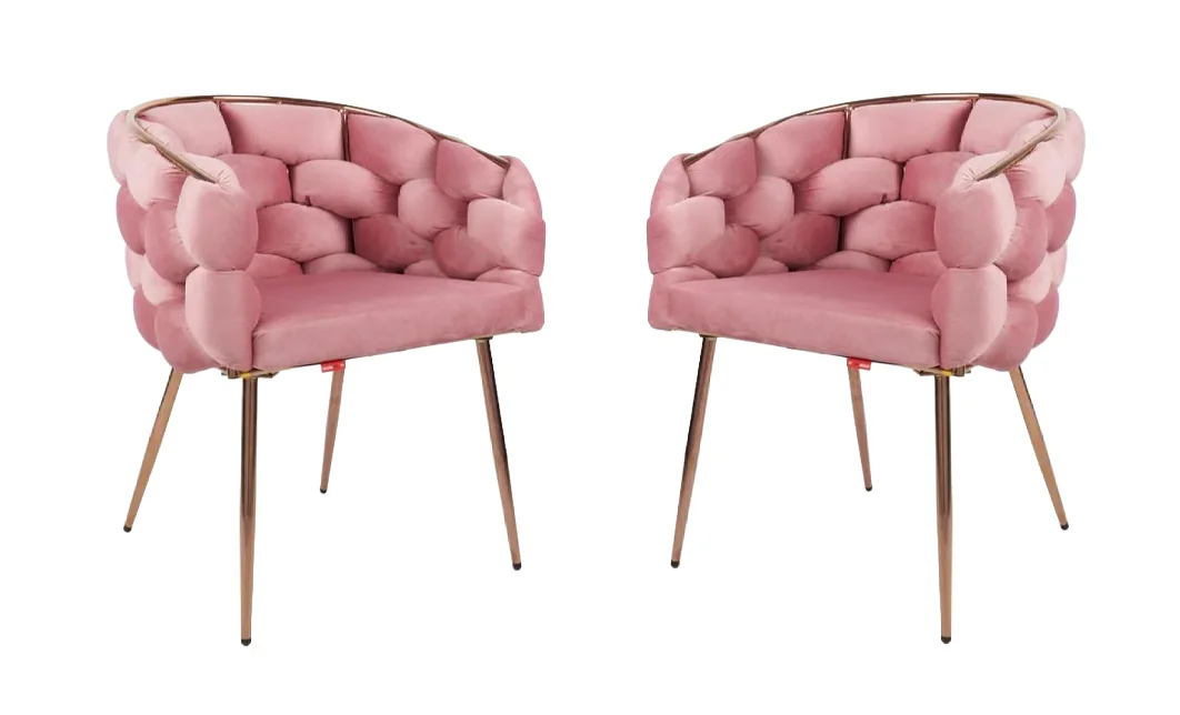 Set 2 scaune Living Tapițate KJC17 Roz