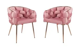 Set 2 scaune Living Tapițate KJC17 Roz