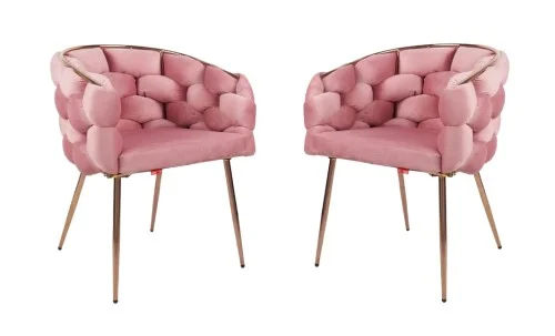 Set 2 scaune Living Tapițate KJC17 Roz