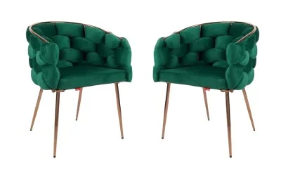Set 2 scaune Living Tapițate KJC17 Verzi