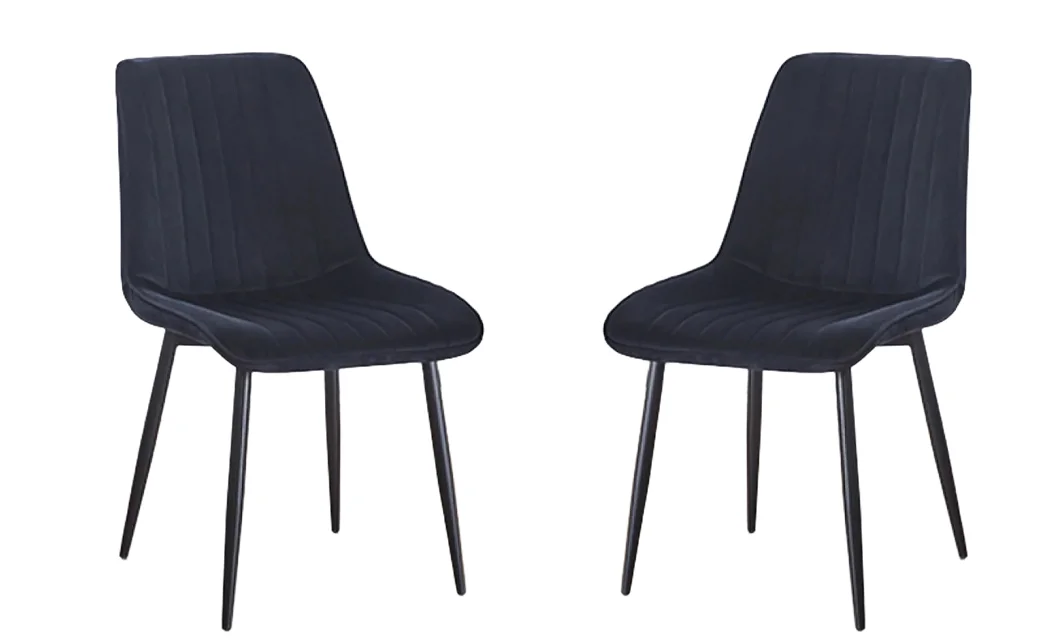 Set 2 Scaune Living Tapițate KJC176 Negru