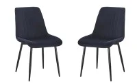 Set 2 Scaune Living Tapițate KJC176 Negru