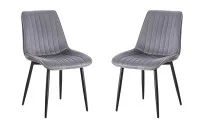 Set 2 Scaune Living Tapițate KJC176 Gri
