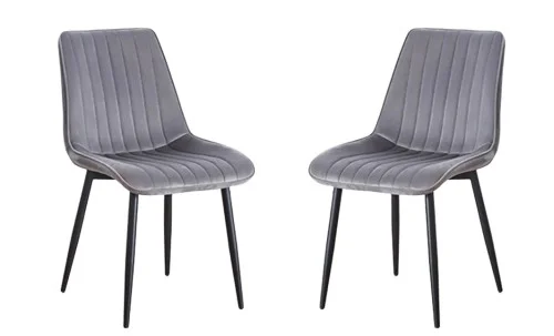 Set 2 Scaune Living Tapițate KJC176 Gri
