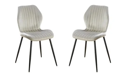 Set 2 Scaune Living Tapițate KJC104 Bej