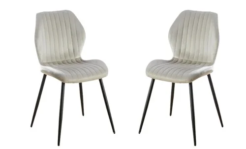 Set 2 Scaune Living Tapițate KJC104 Bej
