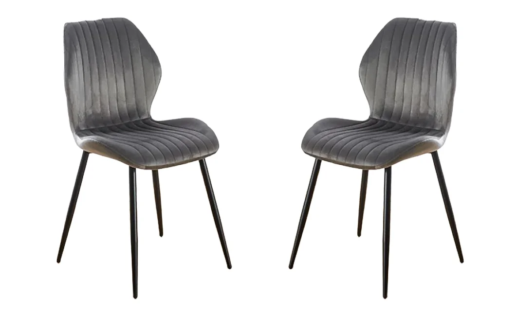 Set 2 Scaune Living Tapițate KJC104 Gri