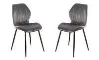 Set 2 Scaune Living Tapițate KJC104 Gri
