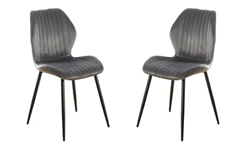 Set 2 Scaune Living Tapițate KJC104 Gri