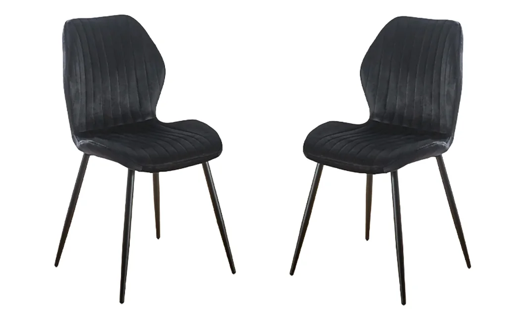 Set 2 Scaune Living Tapițate KJC104 Negru