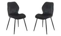Set 2 Scaune Living Tapițate KJC104 Negru