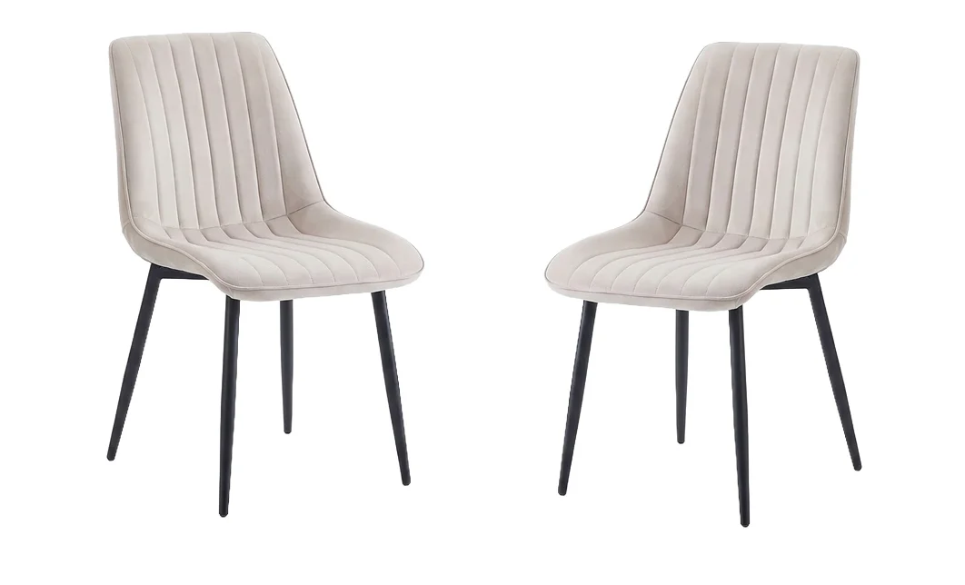 Set 2 Scaune Living Tapițate KJC176 Bej