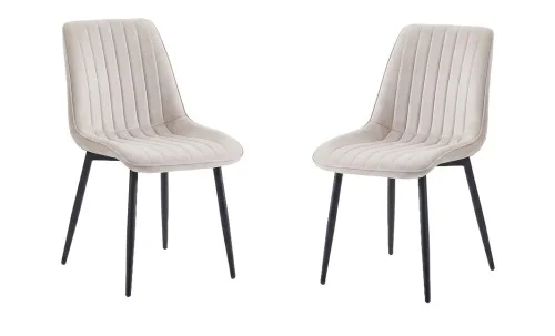 Set 2 Scaune Living Tapițate KJC176 Bej