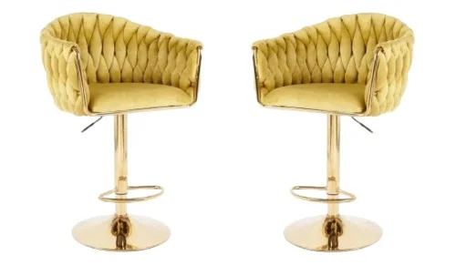 Set 2 Scaune de Bar KJC362 Galbene